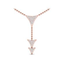 Load image into Gallery viewer, Vlora Miravel 14K Diamond Trinity Vertical Pendant Necklace (0.5CTW)