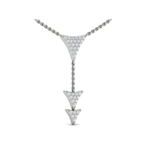 Vlora Miravel 14K Diamond Trinity Vertical Pendant Necklace (0.5CTW)
