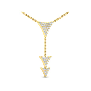 Vlora Miravel 14K Diamond Trinity Vertical Pendant Necklace (0.5CTW)