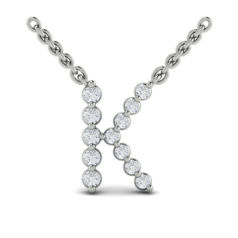 Vlora Amuleta 14K Diamond Initial Pendant Necklace (Approximately 0.2CTW)