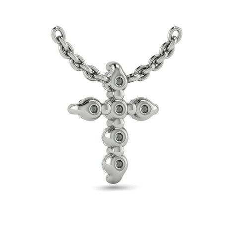 Vlora Adella 14K Diamond Cross Pendant (0.21CTW)