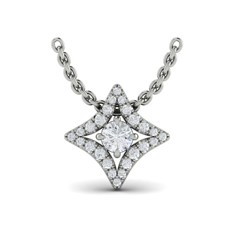 Vlora Estrella 14K Diamond Star Pendant Necklace (0.28CTW)