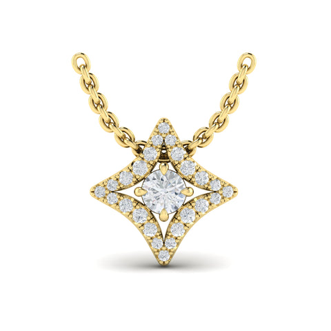 Vlora Estrella 14K Diamond Star Pendant Necklace (0.28CTW)