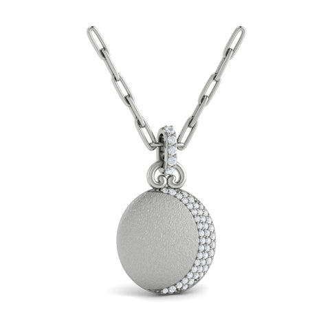 Vlora Amuleta 14K Diamond Moon Pendant Link Necklace (0.26CTW)