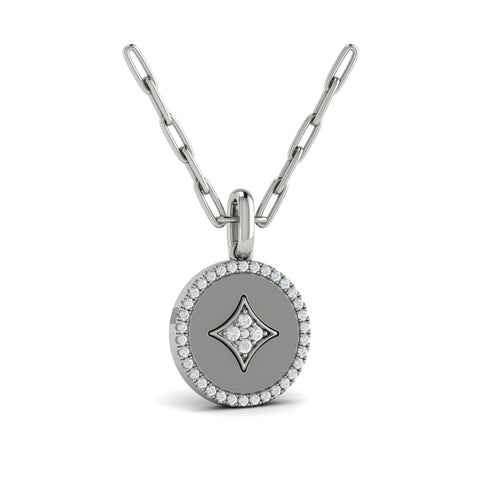 Vlora Amuleta 14K Center Star Diamonds and Bezel Pendant Necklace (0.22CTW)
