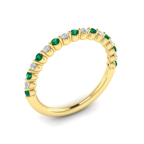 Vlora Adella14K Diamond and Emerald Ring (0.2CTW Diamond, 0.21CTW Emerald)