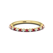 Load image into Gallery viewer, Vlora Adella14K Diamond and Ruby Ring (0.2CTW Diamond, 0.25CTW Ruby)