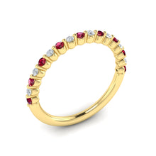 Load image into Gallery viewer, Vlora Adella14K Diamond and Ruby Ring (0.2CTW Diamond, 0.25CTW Ruby)