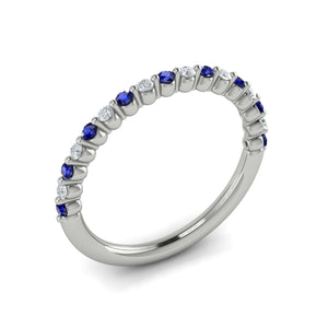 Vlora Adella14K Diamond and Blue Sapphire Ring (0.2CTW Diamond, 0.25CTW Blue Sapphire)