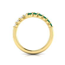 Load image into Gallery viewer, Vlora Adella14K Diamond and Emerald Open Wrap Ring (0.26CTW Diamond, 0.31CTW Emerald)