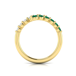 Vlora Adella14K Diamond and Emerald Open Wrap Ring (0.26CTW Diamond, 0.31CTW Emerald)