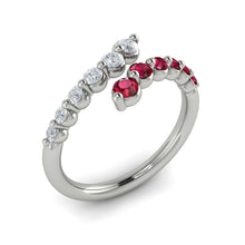 Load image into Gallery viewer, Vlora Adella14K Diamond and Ruby Open Wrap Ring (0.26CTW Diamond, 0.36CTW Ruby)