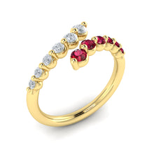 Load image into Gallery viewer, Vlora Adella14K Diamond and Ruby Open Wrap Ring (0.26CTW Diamond, 0.36CTW Ruby)