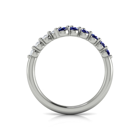 Vlora Adella 14K Diamond and Blue Sapphire Open Wrap Ring (0.26CTW Diamond, 0.36CTW Blue Sapphire)