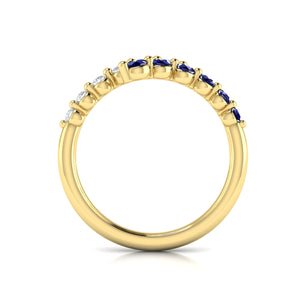 Vlora Adella 14K Diamond and Blue Sapphire Open Wrap Ring (0.26CTW Diamond, 0.36CTW Blue Sapphire)