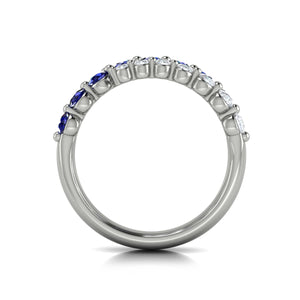 Vlora Adella 14K Diamond and Blue Sapphire Three Row Wrap Ring (0.52CTW Diamond, 0.77CTW Blue Sapphire)