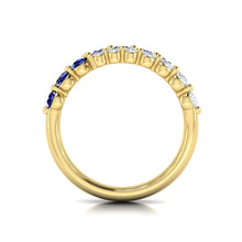 Load image into Gallery viewer, Vlora Adella 14K Diamond and Blue Sapphire Three Row Wrap Ring (0.52CTW Diamond, 0.77CTW Blue Sapphire)