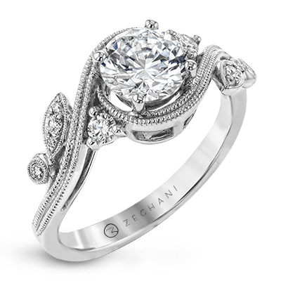 Zeghani Nature Lover Engagement Ring ZR1470 WHITE 14K SEMI