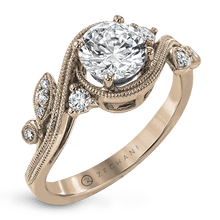 Load image into Gallery viewer, Zeghani Nature Lover Engagement Ring ZR1470 WHITE 14K SEMI ROSE
