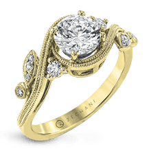 Load image into Gallery viewer, Zeghani Nature Lover Engagement Ring ZR1470 WHITE 14K SEMI YELLOW