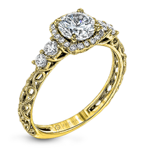 Load image into Gallery viewer, Zeghani Halo Crown Engagement Ring ZR1500 WHITE 14K SEMI YELLOW