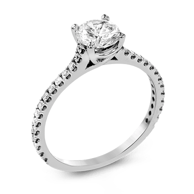 Zeghani Straight Engagement Ring ZR1565 WHITE 14K SEMI
