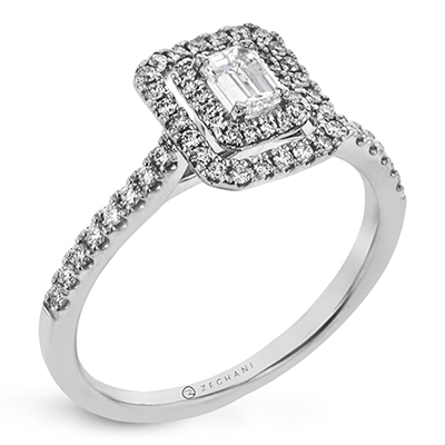 Zeghani Delicate Diva Engagement Ring ZR1863 WHITE 14K SEMI