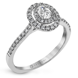 Zeghani Delicate Diva Engagement Ring ZR1869 WHITE 14K SEMI