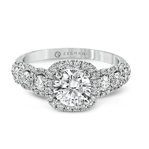 Zeghani Halo Crown Engagement Ring