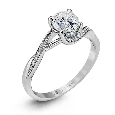 Zeghani Nature Lover Engagement Ring ZR560 WHITE 14K SEMI