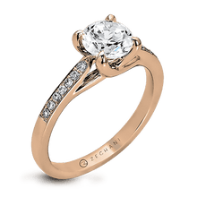 Load image into Gallery viewer, Zeghani Straight Engagement Ring ZR561 WHITE 14K SEMI ROSE