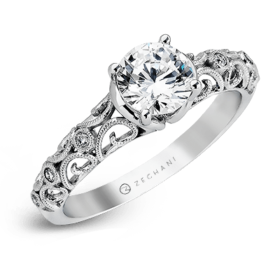 Zeghani Nature Lover Engagement Ring ZR915 WHITE 14K SEMI