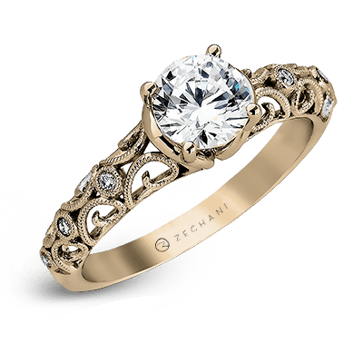 Zeghani Nature Lover Engagement Ring ZR915 WHITE 14K SEMI ROSE