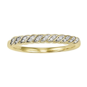 14K Yellow Gold Diamond Studded Mixable Ring (0.10 CTW)