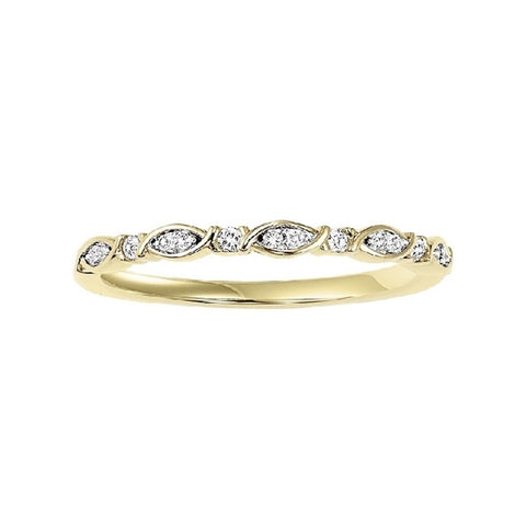 14K Yellow Gold Studded Mixable Ring (0.10 CTW)