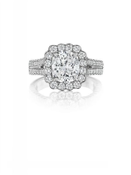 Henri Daussi Cushion Collection Diamond Ring Setting (0.8 CTW)