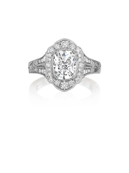 Henri Daussi Cushion Collection Diamond Ring Setting (0.50 CTW)