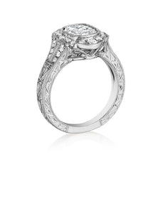 Henri Daussi Cushion Collection Diamond Ring (0.50 CTW)