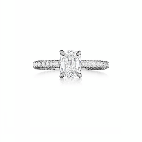 Henri Daussi Cushion Collection Diamond Ring Setting (0.9 CTW)