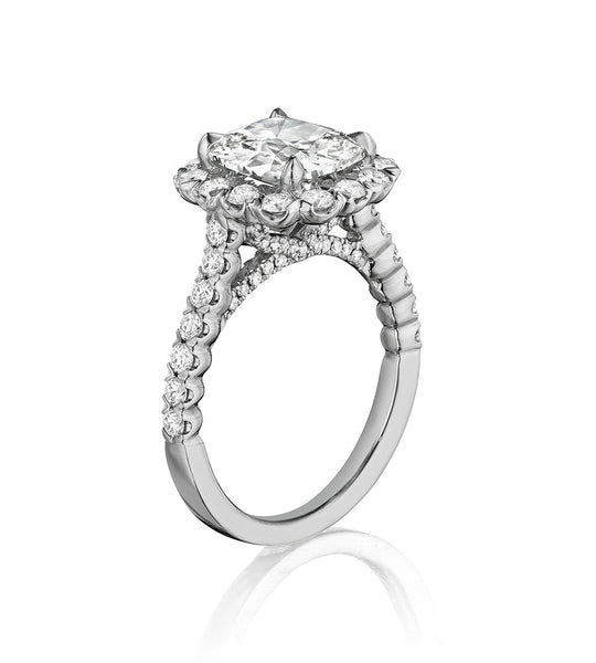 Henri Daussi Cushion Collection Diamond Ring Setting (1.05 CTW)