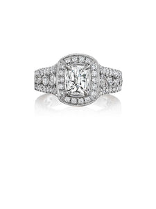 Henri Daussi Cushion Collection Diamond Ring (0.85 CTW)