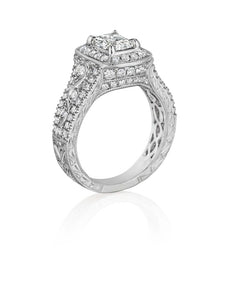 Henri Daussi Cushion Collection Diamond Ring Setting (0.85 CTW)