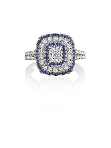 Henri Daussi Cushion Collection Diamond Ring