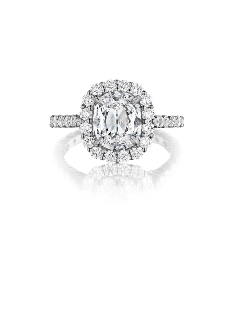 Henri Daussi Cushion Collection Diamond Ring Setting CTW)