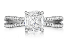 Henri Daussi Cushion Collection Diamond Ring Setting (0.35 CTW)
