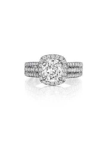 Henri Daussi Cushion Collection Diamond Ring Setting (0.60 CTW)