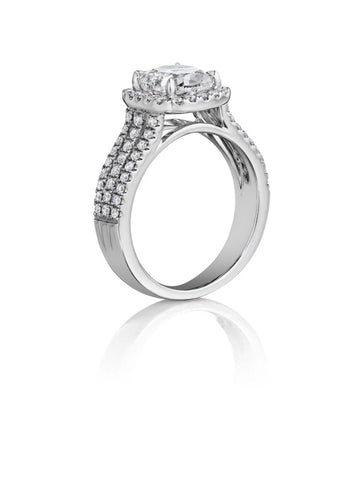 Henri Daussi Cushion Collection Diamond Ring Setting (0.60 CTW)