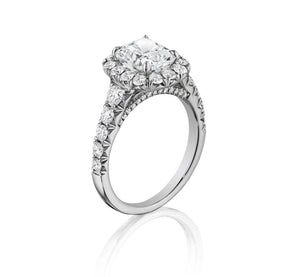 Henri Daussi Cushion Collection Diamond Ring (1.10 CTW)