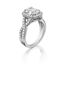 Henri Daussi Cushion Collection Diamond Ring (0.95 CTW)
