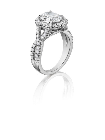 Henri Daussi Cushion Collection Diamond Ring Setting (0.95 CTW)